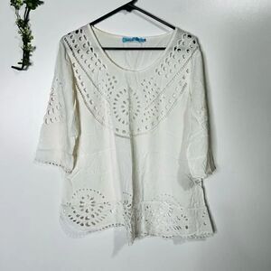 Solitaire Swim White Eyelet Swimsuit Cover